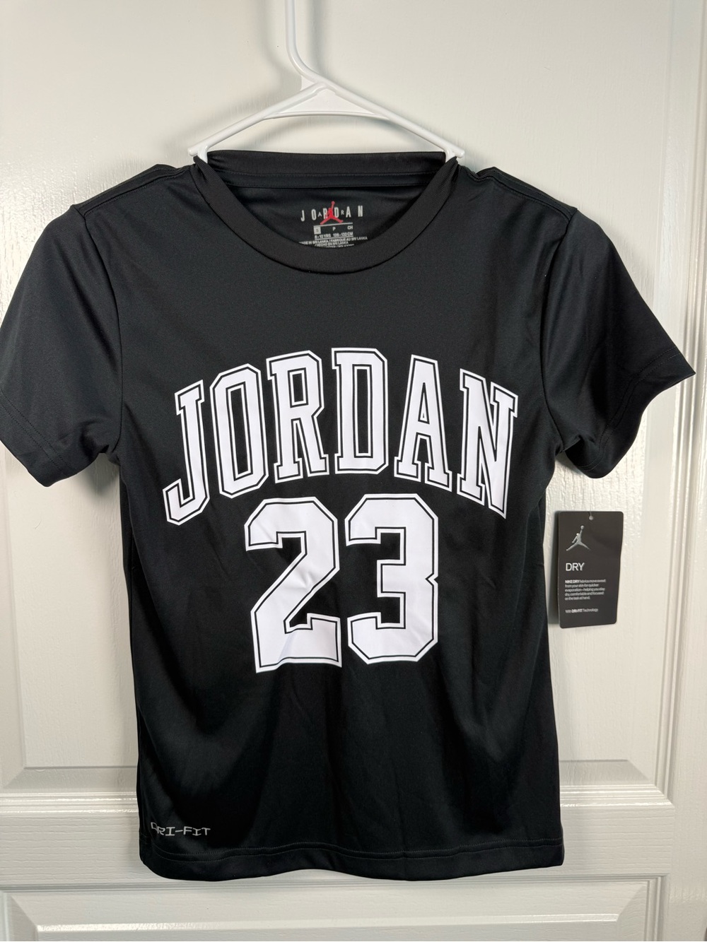 NWT Jordan Black Short Sleeve '23' boys Athletic Tee size S (8-10)